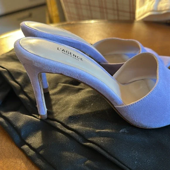 L'AGENCE Women's Blue Slide Sandals - Picture 3 of 6